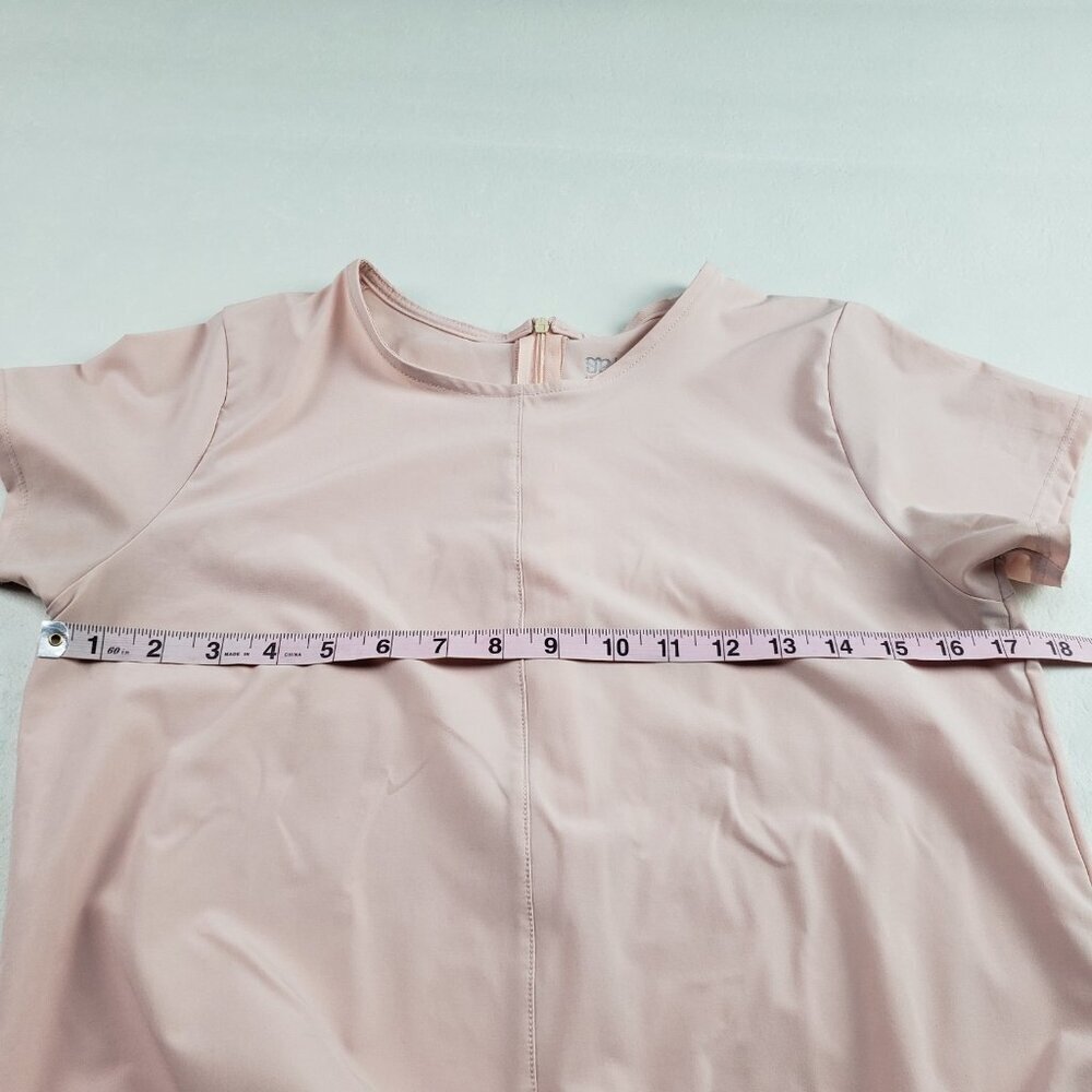 Albion Tie Front Nylon Top Womens XS Blush Pink Short Sleeve Quick Dry Shirt - Picture 10 of 10